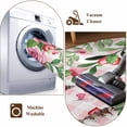 thumbnail image 7 of Area Rug for Living Room, Valentine's Day Non-Slip Indoor Large Carpet for Bedroom/Dining Room, Pink Red Roses Love Heart Eucalyptus Plaid Washable Low-Profile Rectangle Floor Runner Rugs - 4 x 6 Ft, 7 of 7