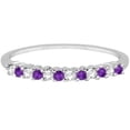 thumbnail image 3 of Petite Diamond and Amethyst Wedding Band 14k White Gold (0.20ct), 3 of 5