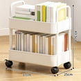 thumbnail image 2 of 2 Tier Rolling Utility Cart Storage Shelf Movable Storage Rack Kitchen Bathroom Slim Slide Organizer Snacks Toys Shelf, 2 of 5