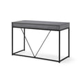 thumbnail image 4 of HomeRoots 47 in. Writing Desk with Two Drawers, Gray & Black, 4 of 11