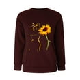 thumbnail image 4 of Womens Sweatshirt Trendy Round Neck Raglan Long Sleeved Retro Super Dandelion Cat Print Fall Outwear,,S, 4 of 5