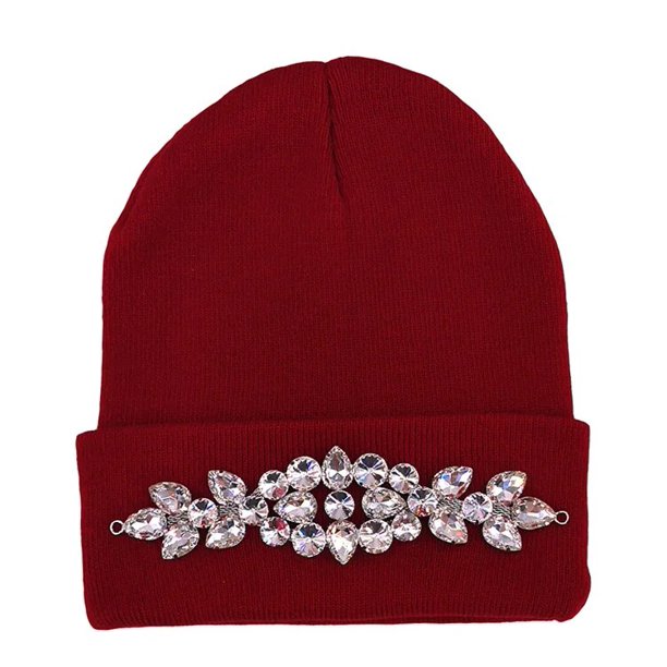 Gorros de algodón con diamantes de imitación para mujer, gorro de algodón, regalo de Navidad, novedad, invierno, 2019
