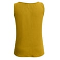 thumbnail image 5 of Tuphregyow Women's Tank Tops Summer Clothes for Teen Girls Y2K Clothing V Neck Tank Top for Women Solid Camisole Button Vests Sleeveless Blouses Oversized T Shirts for Women Yellow S, 5 of 5