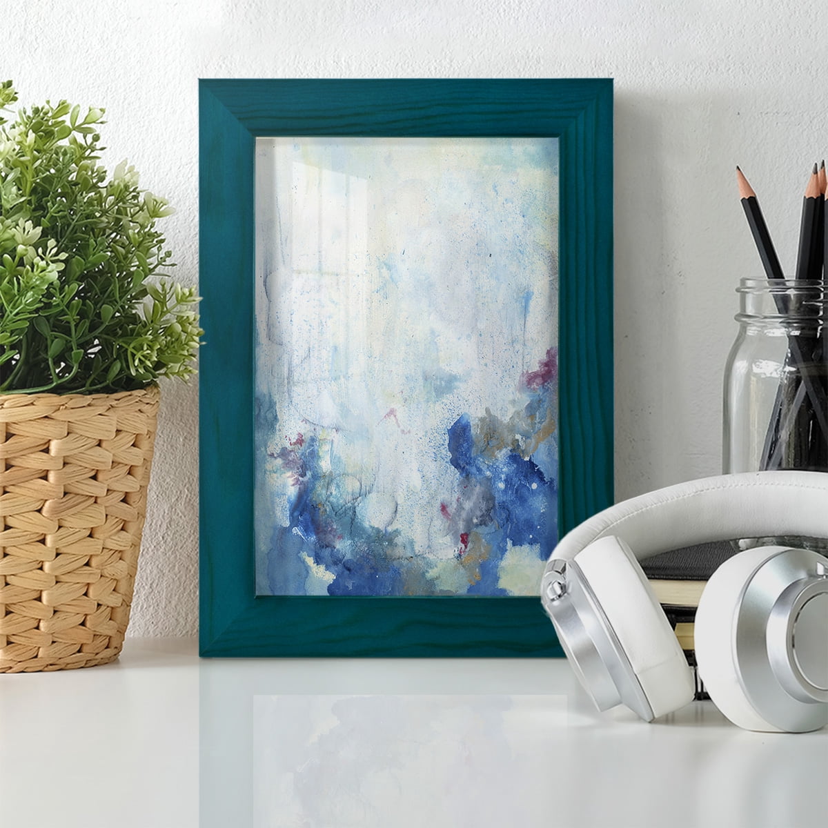In the Mist II - Framed Print w/glass - Ocean Blue