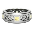 thumbnail image 4 of Wedding Bands for Men 9 MM Princess Cut Citrine 14K White Gold 1.70 CTW, 4 of 5