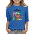 thumbnail image 2 of Grblisyd GirlsTops 3/4 Sleeve Back To School Kids Cute Letter Print Crewneck T-Shirts Summer Blouse Graphic Tees 10-12 Years, 2 of 4