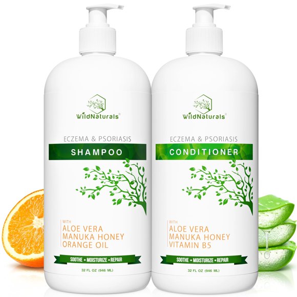 Eczema Psoriasis Anti-Dandruff & Seborrheic Dermatitis Shampoo Set for Dry Itchy Scalp & Hair Treatment - For Men & Women