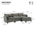 thumbnail image 2 of Avobird  Cloud Couch Modular Sectional Sofa, 107" L Shaped Convertible Couch Chenille Thick Cushion with Ottoman and Pillows for Living Room, Gray, 2 of 9
