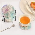thumbnail image 7 of Hibiscus Blooms 4in Bar Coasters Set of 6 with Storage Rack Durable Heat Resistant, 7 of 7