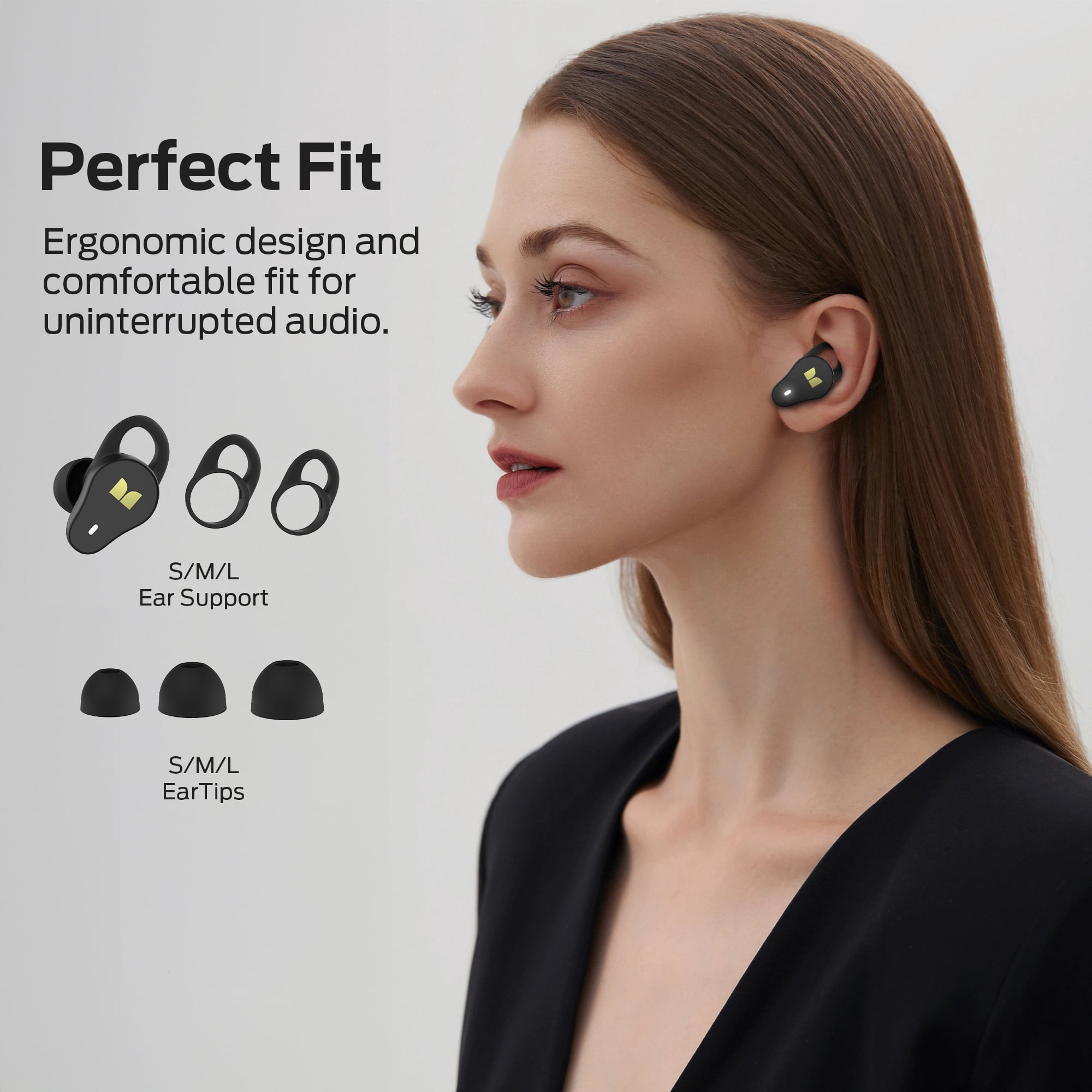 Monster N-Lite 210 Wireless Earbuds, Bluetooth 5.4 in-Ear Stereo Headphones, Built-in Mic for Crystal Clear Call, 32H Playtime, Type-C Charging, Waterproof in-Ear Ear Buds Earphones for Sports, Black
