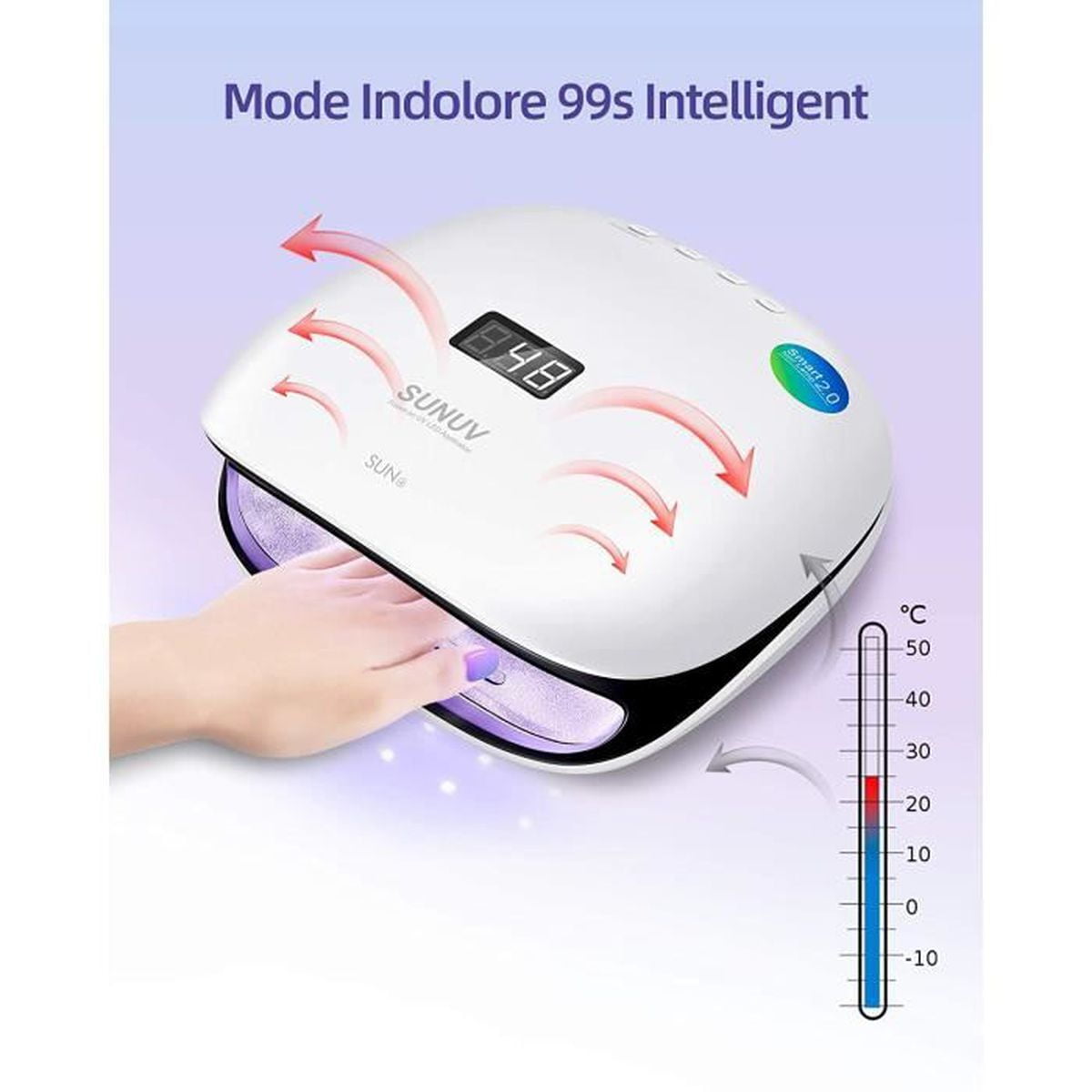 UV Lamp, 48W Professional UV LED Nail Lamp with 4 Timers, LCD Display, Sensor and Double Speed Drying for Home and Salon