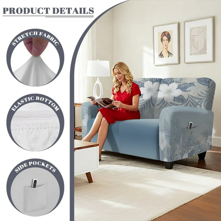 Psesaysky Tropical Hibiscus Elastic Recliner Cover Reclining Sofa