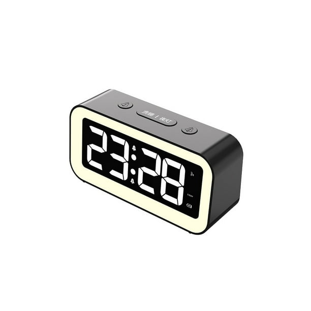 Reloj despertador digital Bearachild Con espejo multifuncional negro