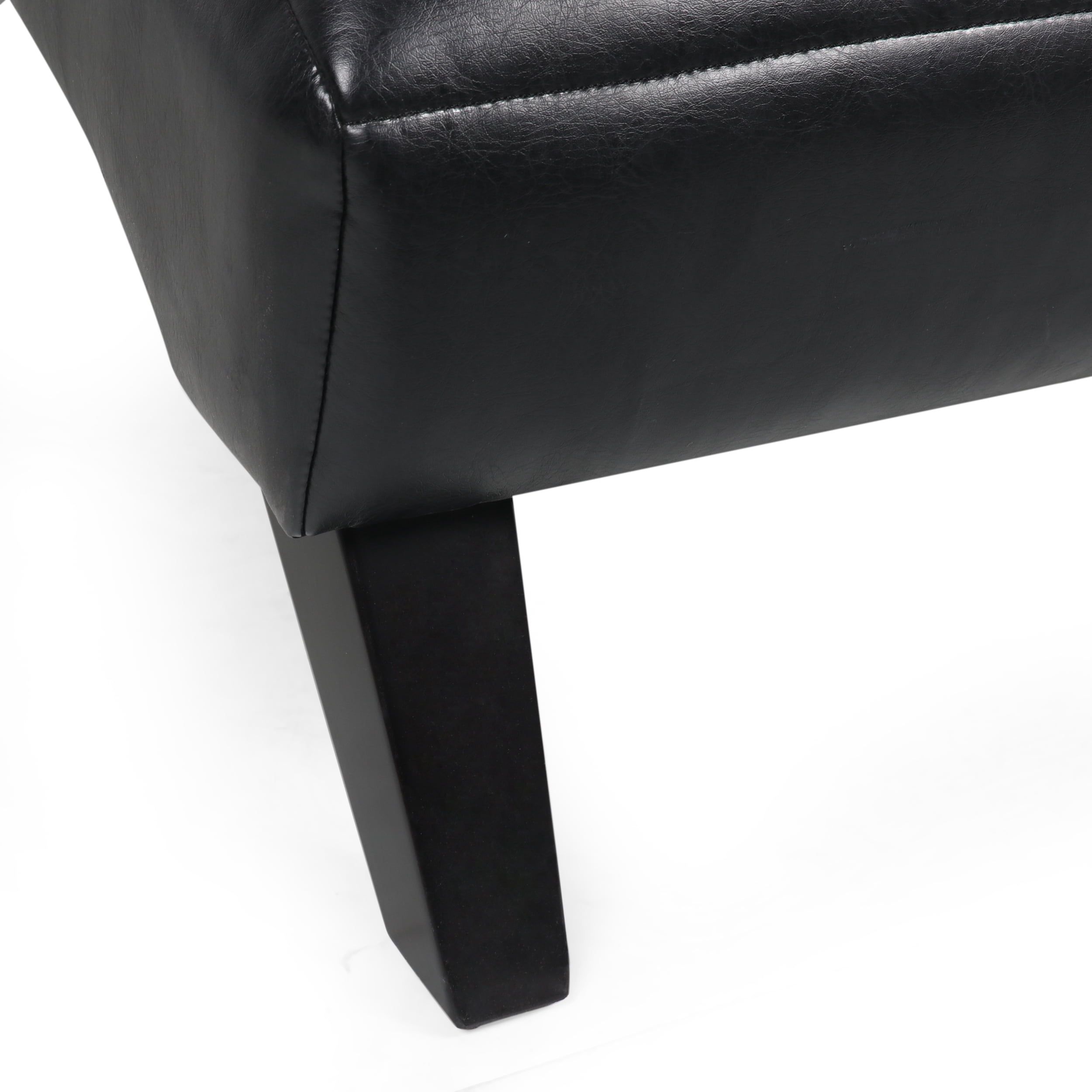 Noble House Austell Indoor Upholstered Channel Stitch Chaise Lounge, Midnight Black