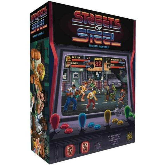 Streets of Steel: Kickin Asphalt - Greater Than Games, Retro Tabletop Arcade Game, Ages 14 , 1-4 Players