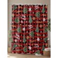thumbnail image 4 of Fsddascl Christmas Tree Shower Curtain Set - Long 72" x 84" Washable Bathtub Curtain with 12 Hooks, Snowflake Xmas Merry Christmas Red Plaid Waterproof Fabric Stall Shower Curtains for Bathroom, 4 of 6