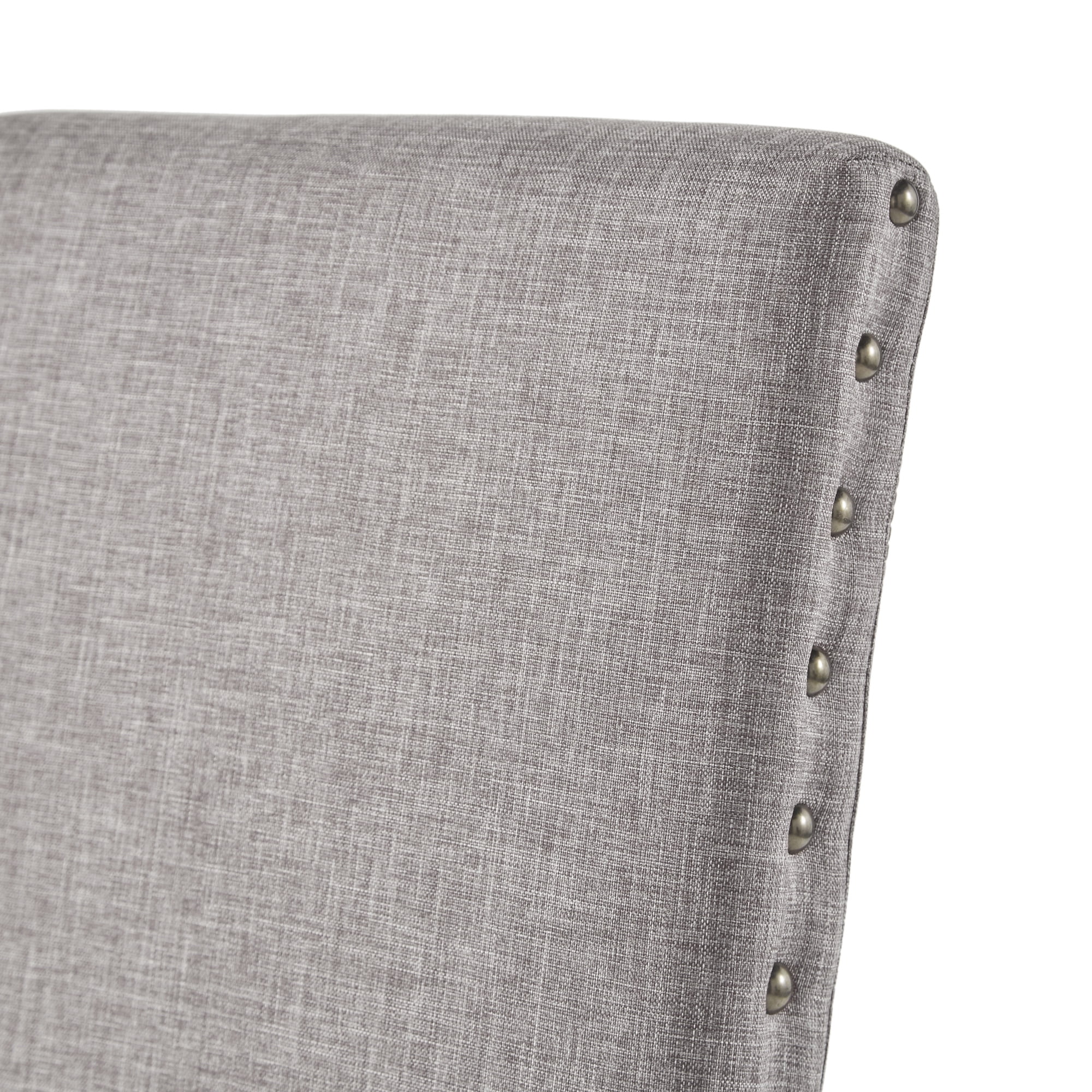 Weston Home Kirk Nailhead Accent Parson Linen Dining Chair, Set of 2, Grey