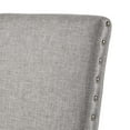 thumbnail image 6 of Weston Home Kirk Nailhead Accent Parson Linen Dining Chair, Set of 2, Grey, 6 of 7