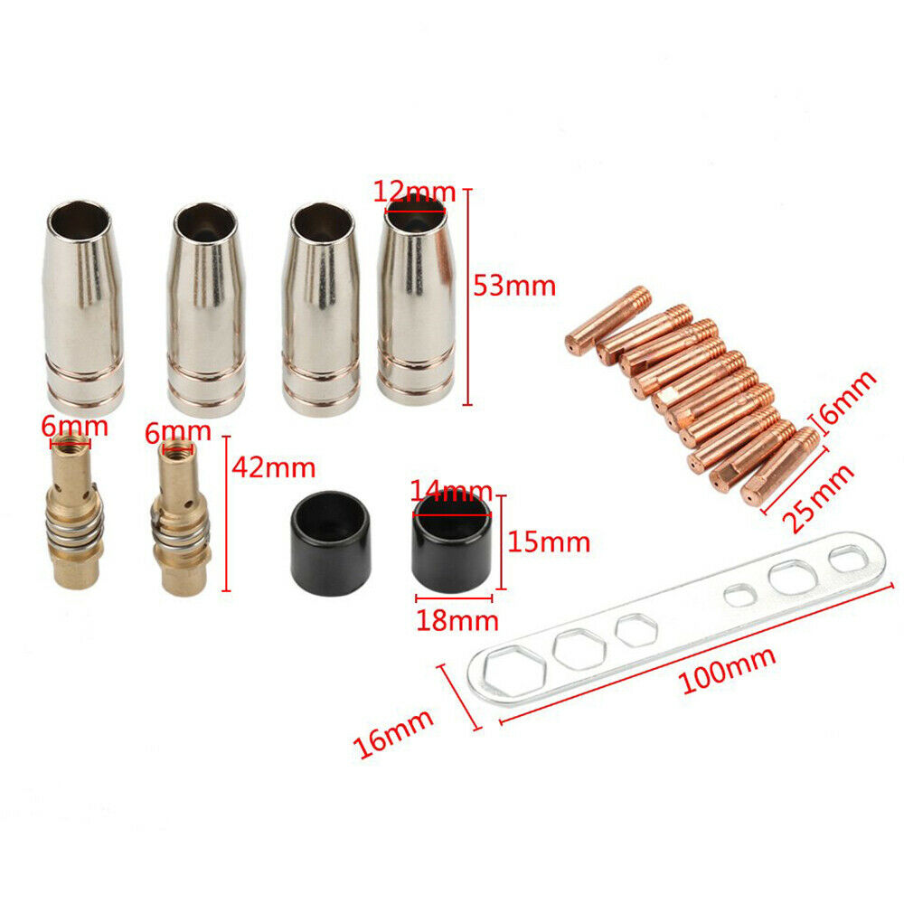 Power Nozzle m6 x 25mm 0,8mm Nickel Plated mb14 mb15 mb24 mb240 contact Pipe tbi150