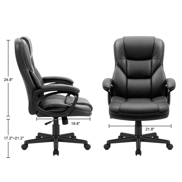 Lacoo Faux Leather High-Back Executive Office Chair with Lumbar Support,  Black 