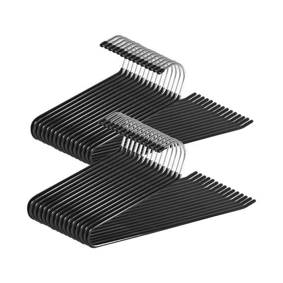 SOULNAMAN Metal Gooseneck Pant Hanger, Open Ended Non Slip Space Saving Closet Organizer for Jeans Slacks Scarves, 30 Pack(Black)