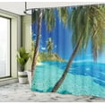 thumbnail image 4 of Ambesonne Tropical Shower Curtain, Palm Trees Sea Beach, 69"Wx84"L, Turquoise Blue, 4 of 4