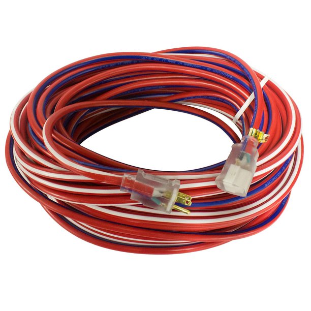 Yellow Jacket 100ft. Red, White and Blue Outdoor Extension Cord w