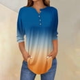 thumbnail image 2 of Womens Tops 3/4 Length Sleeve Tops Neck Casual Print Tunic T Shirts Three Quarter Length Tops Blouses For Women, 2 of 5