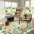thumbnail image 5 of Moynesa 6'x9' Floral Washable Area Rugs, 6x9ft Soft Bedroom Large Rug for Living Room Ultra-Thin Non Slip Dining Room Rug, Stain Resistant Boho Rugs Easy Clean Throw Carpet for Office,Beige, 5 of 7
