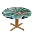 thumbnail image 3 of nygtbtfer Teal Round Tablecloth with Elastic Edge Flower Shaped Spiral Digital Vortex Pattern Proof Table Cloth Wipe Clean Table Cover for Indoor and Outdoor Layered Floral  42-46, 3 of 8