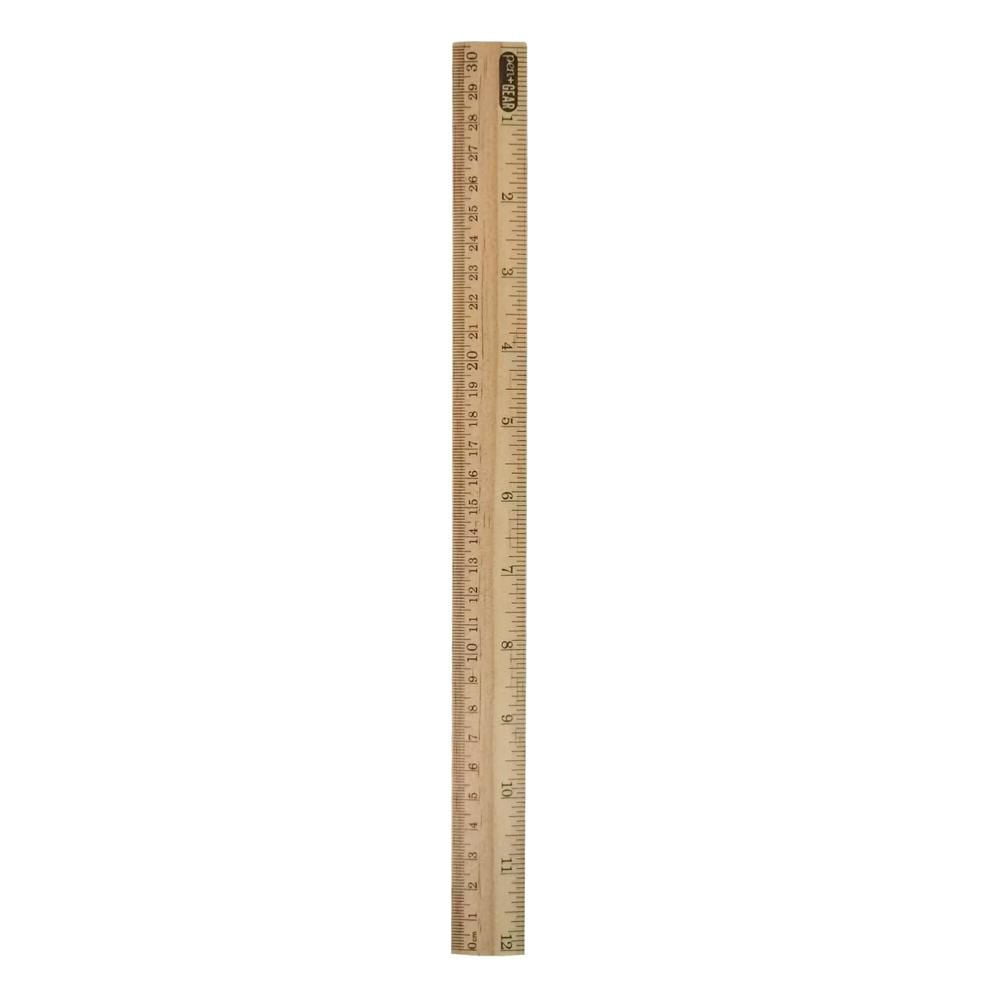 Règles en bois Pen + GEAR, 12 pouces (30 cm) – Emballées dans un sachet plastique imprimé | Qualité éducative