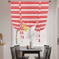 thumbnail image 4 of Tie Up Curtains for Windows Red Lines Stripe Valance Adjustable Balloon Curtain Classic Striped Tie Up Shades for Kitchen Living Room Bedroom Privacy Curtain Drape 34x45 Inch, 4 of 9