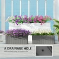 thumbnail image 5 of Outsunny Railing Planter Box (2 Pack, 20 Inch), Hanging Flower Pots with Hooks, Drainage Holes for Fence, Balcony, Garden, Patio, Rattan Look, Gray, 5 of 9