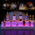 thumbnail image 2 of LED Lighted Liquor Bottle Display Shelf, 24 Inch Bar Display Shelf, DIY Illuminated Bottle Shelf with App & Remote Control, 2 Step Freestanding Holding Bottles for Home Bar, Party, Grey, 2 of 5