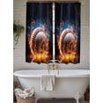 thumbnail image 7 of Bedroom Curtains 63 Inches length, Baseball, Window Treatment Curtain Drapes, Sports Theme Gradient Orange Blue Black Rod Pocket Curtain Panels for Living Room Kitchen, 42"x63", 2 Panels, 7 of 7