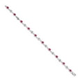 thumbnail image 2 of Auriga Fine Jewelry 14K White Gold White Sapphire and Ruby Bracelet 7inch for Women, 2 of 6