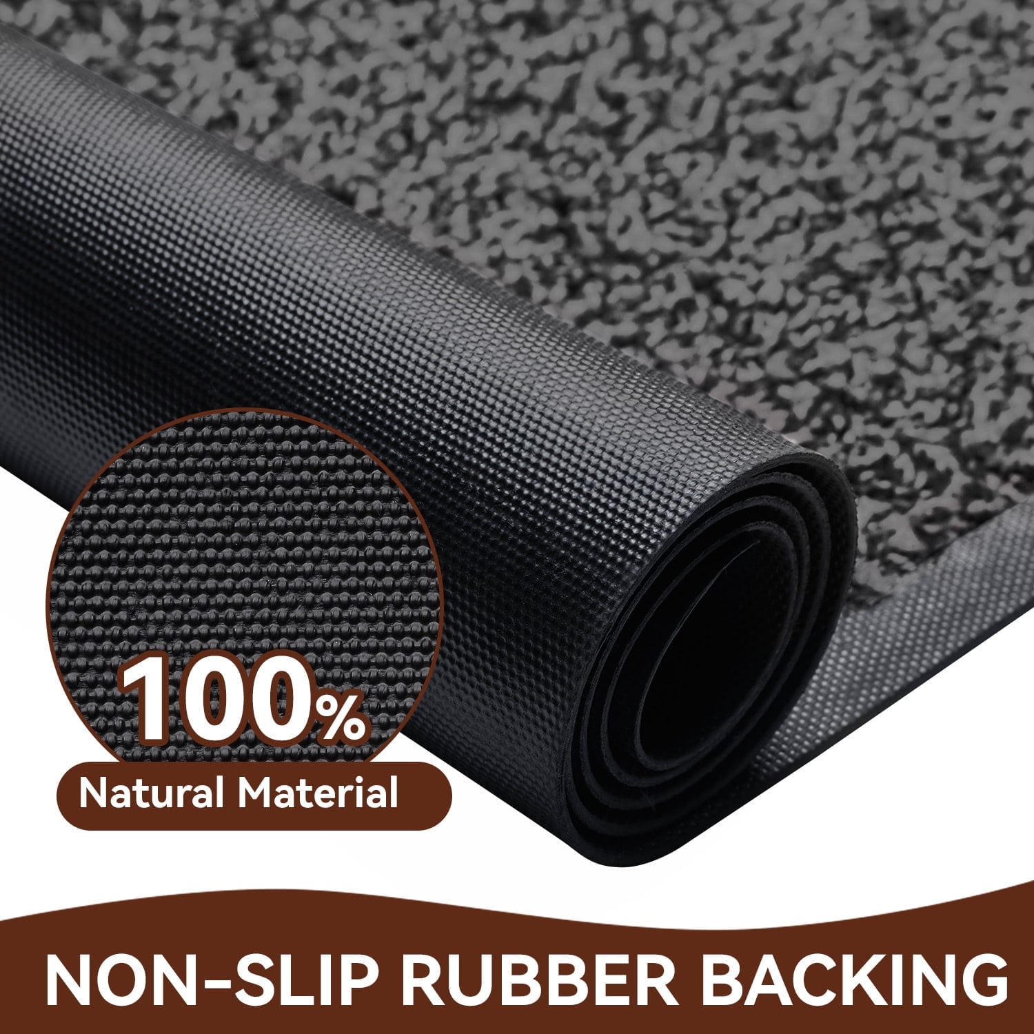 VUNATE 24" x 47" Dirt Trapper Indoor Door mat Non Slip Front Door Mats Absorbent Rubber Entrance Rug Durable Heavy Duty Outdoor Mats Washable Welcome Mats for Outside Gray