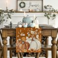 thumbnail image 7 of Sm:)e Pumpkin Wildflower Fall Table Runner 13x72 Inch, Thanksgiving Holiday Dining Room Party Decoration(Dark Orange), 7 of 7