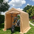 thumbnail image 5 of Hitop 7x12ft Portable Outdoor Storage Shed Gazebo – Waterproof, UV-Resistant Carport Tent with 2 Roll-Up Zipper Doors & Vents for Motorcycle, Bike, Garden Tools, 5 of 9