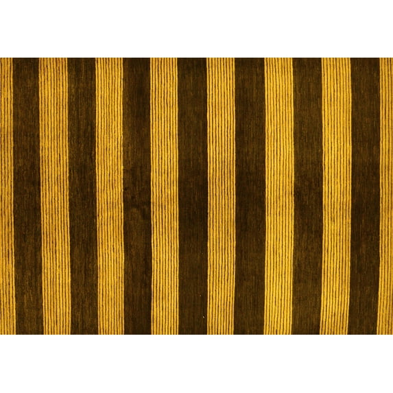 Ahgly Company Machine Washable Indoor Rectangle Oriental Yellow Modern Area Rugs, 2' x 4'