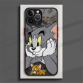 thumbnail image 3 of T-tom y j-jerry funda de teléfono mate de dibujos animados para iPhone 15 14 11 Pro Max 13 12 Mini XR X SE 7 8 6 6S Plus, cubierta translúcida, 3 of 5