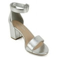 thumbnail image 4 of Cityclassified Shoes Women Low Chunky Block Heel Sandals Open Toe Ankle Strap CAKE-S Silver 8.5, 4 of 5