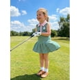 thumbnail image 5 of BemeyourBBs Toddler Baby Golf Dress Outfit Cute Infant Girls Summer Striped Dress Sleeveless Turn Down Collar Embroidery Pleated Tank Dress A Line Dress, 5 of 9