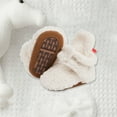 thumbnail image 4 of Cowsor Newborn Baby Boy Girl Soft Fleece Booties Stay On Infant Slippers Socks Shoe Non Skid Gripper Toddler First Walkers Winter Ankle Crib Shoes, 4 of 4
