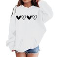 thumbnail image 4 of XIAOCHA WoMen's Valentines Heart-Print Hoodie Oversized Long-Sleeve Pullover top Soft Comfortable Holiday Casual hoodies, 4 of 4