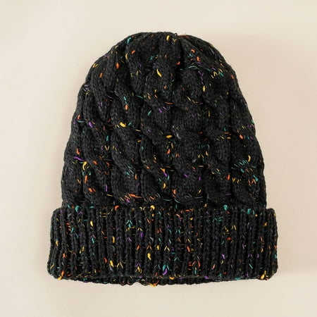 

TOWED22 Warm Winter Hat Pullover Hat Unisex Cap Children s Knitting Fashion Kids Hat Baby Girl Winter Hats Black