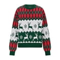 thumbnail image 4 of Women's Christmas Sweater Cable Knit Long Sleeve Crewneck Pullover Top Red S, 4 of 6
