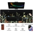 thumbnail image 3 of Cute Gaming Black Wild Flowers Desk Mat Mouse Pad Star Moon Floral Mousepad Large, XL Big Computer Keyboard and Mouse Mat Desk Pad Mat with Stitched Edge for Women Office Decor Deskmat 31.5x11.8 in, 3 of 6