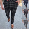 thumbnail image 2 of Men's Business Checked Casual Pants, 2 of 2