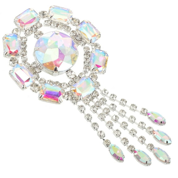 TAILTOSS Rhinestone Brooch Pin for Women Fashion Elegant Lapel Badge with Multi Colorful Round Design 1Pcs